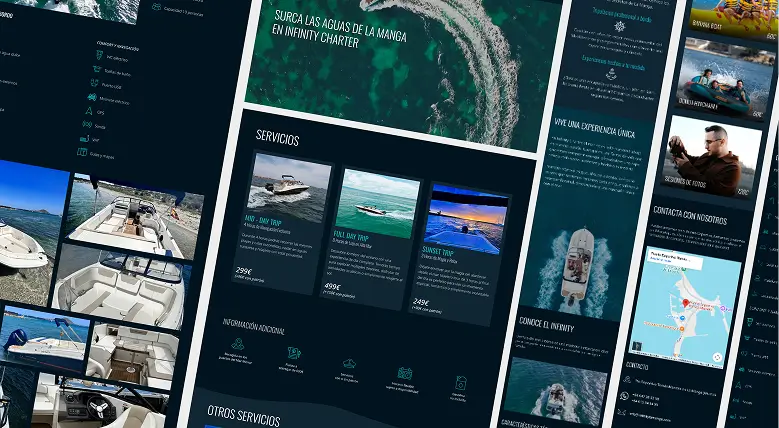 Previsualización de la web Infinity Charter